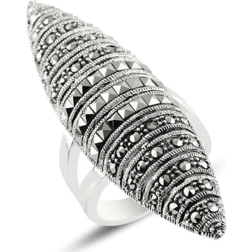 Silver 925 Sterling Marcasite Ring