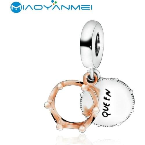 925 Sterling Silver Beads Fit Original Pandora Bracelets Queen & Regal Crown Dangle Charm Women DIY Fashion Jewelry Gift