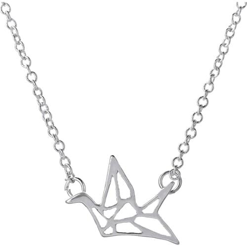 SMJEL New Fashion Origami Crane Women Statement Necklace Summer Style Animal Necklaces for Women 30PCS-CN006