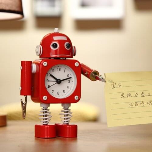 Modern 3D Android Desk Clocks Cute Robot Table Clocks Art Automaton Alarm Clock Unique Gifts Bedroom Bedside Reloj Pared Horloge