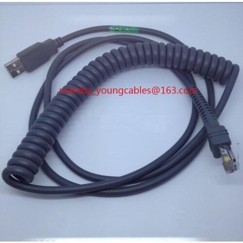 Wholesale 10pcs CBA-U12-C09ZAR 10FT Coiled USB Cable for Symbol scanner LS2208 LS4208 LS9208