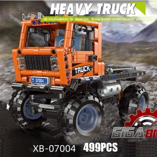 Technical heavy truck moc building block model Trailer vehicle steam assemble bricks toys collection for boys gifts