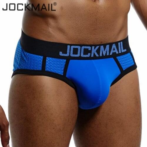 JOCKMAIL Brand men underwear Sexy Men Briefs Hollow Mesh Shorts calzoncillos slip Quick Drying Breathable Ice silk Gay Underwear