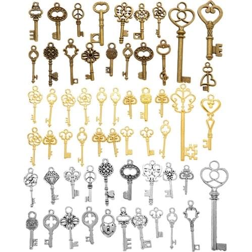 BoYuTe Factory Supply Mix 40 Styles Key Pendant Charms Handmade Materials Diy Alloy Jewelry Accessories