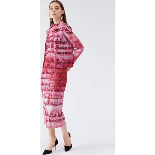 2021 Summer Autumn Women Dress Sets High fashion Vintage Letter Print Jacket Long Dress Aesthetic Clothes