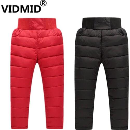 VIDMID Girls Boys Winter Pants Cotton Thick Warm Trousers Waterproof Pants clothes kids High Waisted Baby Kid Pants 4118 01