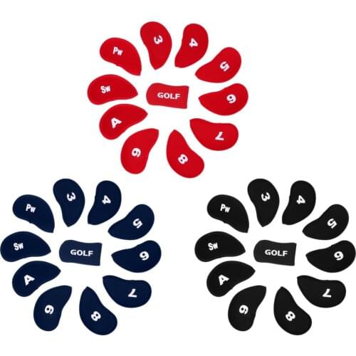 10Pcs/set Golf Head Covers Club Iron+1 Pcs Putter Cover Protector Headcover