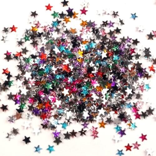 1000Pcs Mixed 6mm Star Acrylic Rhinestone Cabochon Flatback Decoration Crafts Embellishments For Scrapbooking Diy Accessories