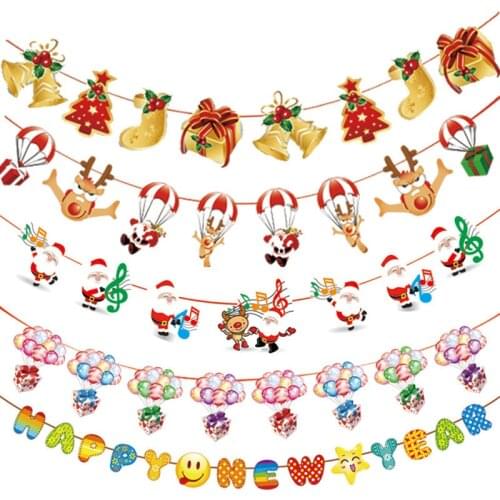 2021 Navidad Ornaments Christmas Banner Garlands Christmas Decorations for Home Noel Natal Xmas Party DIY New Year 2022 Decor