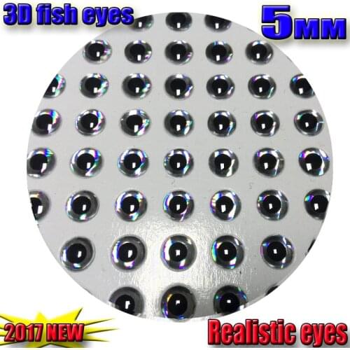 2021NEW 3D fishing lure eyes fly eyes choose size:5mm 100000pcs color:sliver