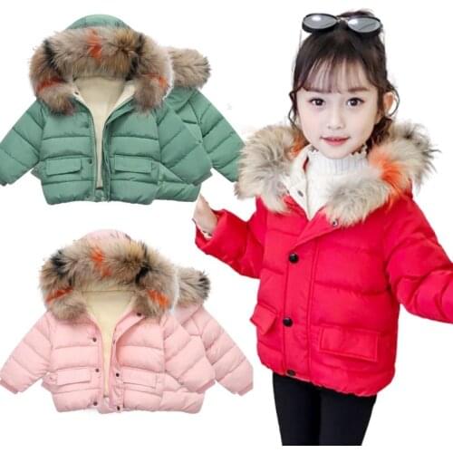 2019 Han edition Autumn Winter Jackets Girls Flower Cartoon Coats Cotton-Padded Girl hooded jacket for Girls Outerwear
