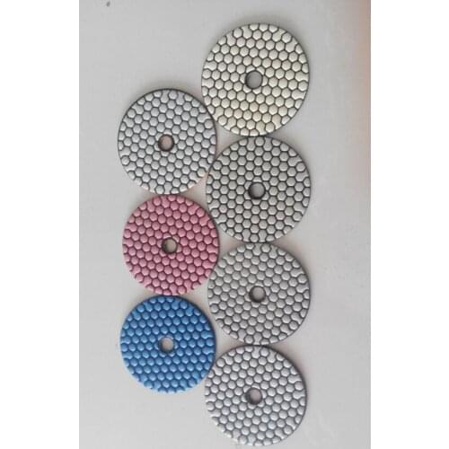 4" GRADE B Diamond dry Flexible polishing pads for quartz stone granite marble 7 PCS