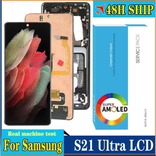 100% Original 6.8'' AMOLED Display for Samsung Galaxy S21 Ultra 5G G998F G998F/DS G998B Full LCD Touch Screen Repair Parts