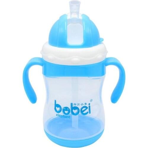 Bobei Elephant 300ML Baby Feeding Bottles Kids Cup Drinking Feeding Bottle Sippy Cups With Handle Baby Feeding Bottle PP Plastic