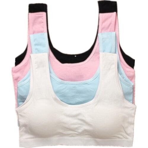 3PCS Puberty Growing Young Girls Soft Touch Cotton Comfortable Training Cotton Bra underwear vest 2019 High Quality one