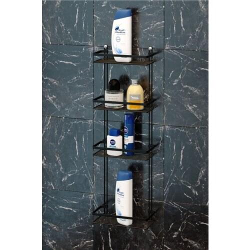 Four Layer Bathroom Rack Matte Black Es060