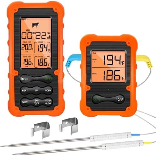 HOT Digital Grill Thermometer With 2 Probes For Outside Grill Remote Food Cooking Meat For Bbq Smoker Oven Kitchen