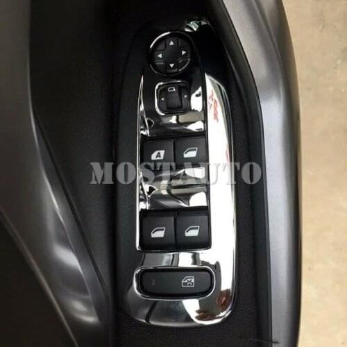 For Peugeot 2008 2014-2017 ABS Chrome Interior Car Window Lift Cover Trim 4pcs Car Accessories Interior Car Decor Car Trim