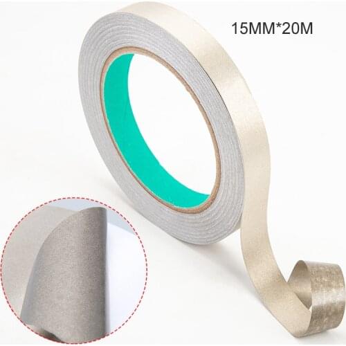 15mm* 20 meter Silver Double Sided Adhesive Conductive Fabric Cloth Tape for Phone Laptop LCD LED Cable Repair EMI Shielding