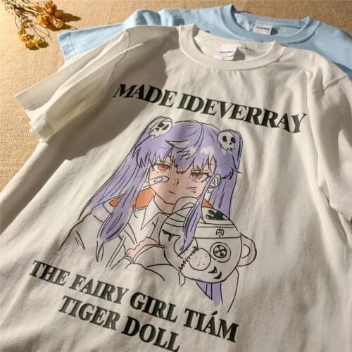 T-shirt Female cotton shirt punk tshirt Women T Shirt Harajuku Top Japanese Anime character print vintage album clothes titan