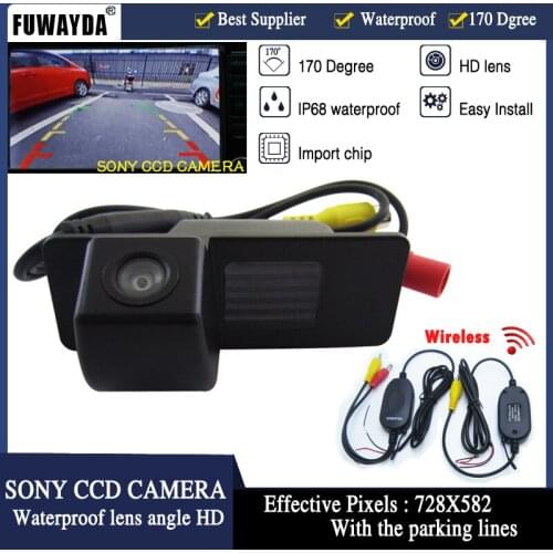 FUWAYDA Wireless HD CCD Car Rear View With Guide Line CAMERA for Chevrolet Aveo Trailblazer Opel Mokka Cadillas SRX CTS