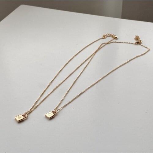 Hiyong Fashion Letter Necklace Lock Portrait Pendants Necklaces For Women Gold Metal Key Heart Necklace New Design Jewelry Gifts