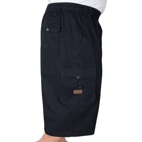 HOT2018 Outdoor Mens cotton summer middle-aged old peoples congress cargo Jogging loose waist deep fat shorts plus size 4XL