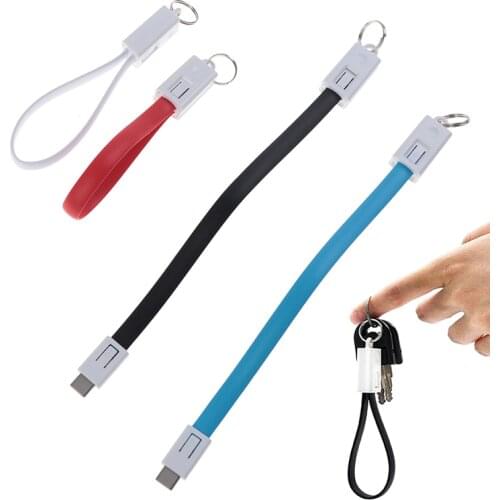 Keychain Cable Fast Charger Sync Data Lighting Cable For iphone 6s Type-C Micro USB C Short Cabel Key Chain Mobile Phone Cables