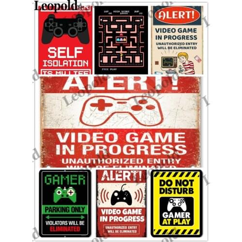 Metal Tin Sign Game Letters Iron Board Video Game Old-Fashioned Posters E-Sports Bar Home Wall Decoration Accessories 20X30Cm