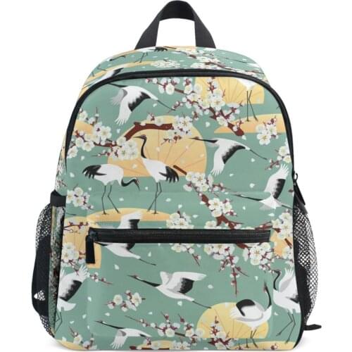 Mochila infantil children school bags Japanese Cranes Anti-lost childrens backpack school bag backpack for children Baby bags