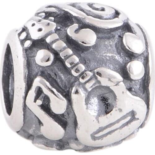 Trendy Bead Gift Jewelry Guitar And Musical Notes pattern Charm Beads For Womens DIY Bracelets