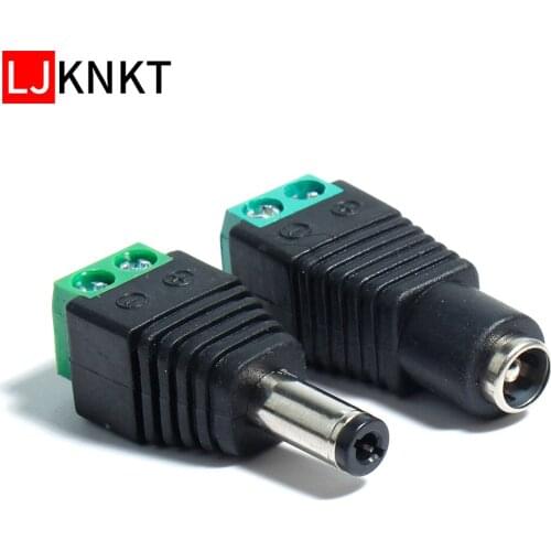 Smart Electronics Male Female DC Power Jack Adapter Connector Plug CCTV Camera Socket green Female Cable for led strip light