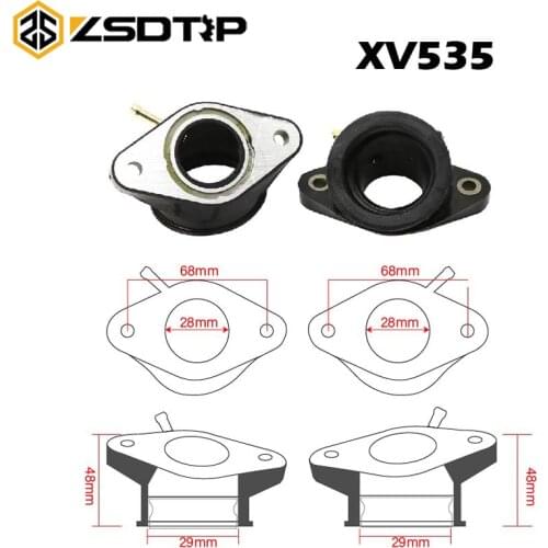 ZSDRTP- 28MM Carburetor Intake Manifold Pipe Interface Adapter Fit Yamaha XV400 Virago 91-94 XV535 88-01 XV500 1992-1998