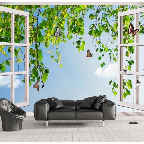 Custom 3D Window Natural Landscape Photo Wallpaper Modern Living Room Children Room Bedroom Background Wall Papier Peint Mural