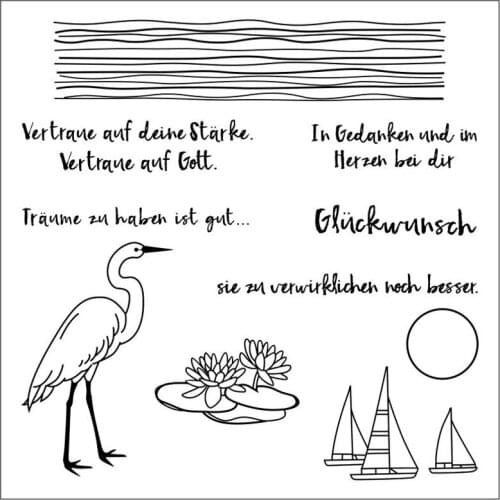 German Ships Text Silicone Clear Rubber Stamp Sheet Cling Scrapbooking DIY Cute Pattern Photo Album Paper Decoration