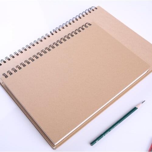 Simple brown thick retro kraft paper coil 8K sketchbook notebook graffiti drawing blank notepad