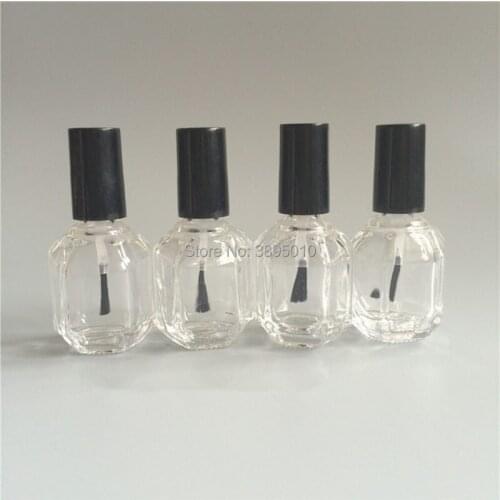 15ml Empty Clear Glass Nail Polish Oil Bottles With Brush Lid Cosmetic Glass Packaging F745