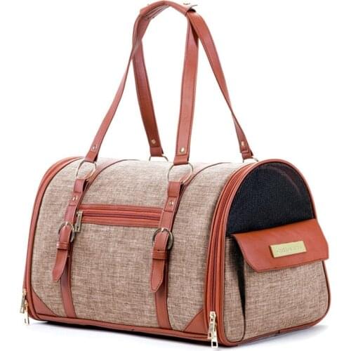 Luxury Small Cat Dog Carrier Bag Fashion Pet Handbag Outdoor Travel Carrier Tote Bag Foldable Pet Carrying Shoulder Bags