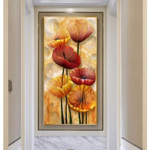 SELFLESSLY ART Flower Oil Painting On Canvas Posters And Prints Wall Art for Living Room Entrance Home Decor Abstract Pictures