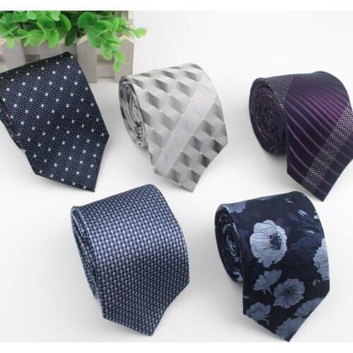 Standard 100% Natural Silk Neck Tie for Mens Formal Shirt Geometric Striped Floral Ties 8CM Width Wedding Party Gifts Men Gift