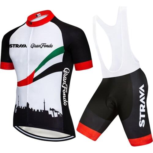 STRAVA Cycling TEAM Jersey 20D Bike Pants Suit Men Summer Quick Dry BICYCLING Shirts Maillot Culotte Sportswear 2021