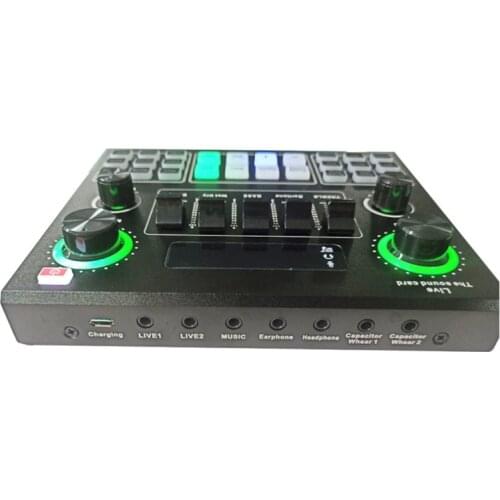 V9 Bluetooth Sound Card USB Headset Microphone Webcast Live Streaming Sound Card R9JB