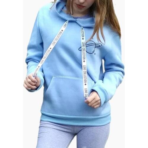 Winter Autumn Fashion Casual Star Print Cartoon Hooded Woman Sweatshirt Pullover Long Sleeve Fleece Female Sweatshirt Hoodies