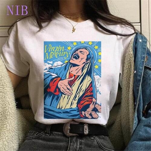 Womens Queen Freddie Mercury t shirt The Queen Band printing Tees streetwear Hip hop gothic punk oversized women/mens T-Shirts