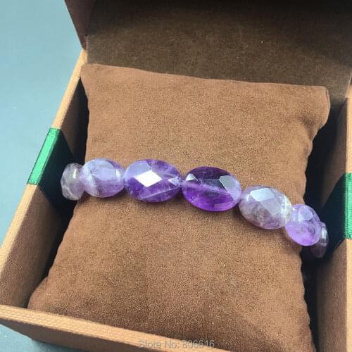 10*14MM 20Pcs Oval 100% Natural Purple Crystal Quartz Bead Semi-precious Stone Jewelry Loose Beads