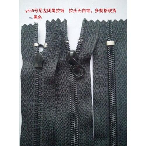 100 Pcs/lot Cheap Stocked Ykk Nylon Coil Close-end Zipper Black for Pocket Trousers Bag Clothing Zippers Replacement Wholesale