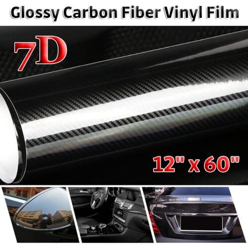 12" x 60" High Glossy 7D Carbon Fiber Wrapping Vinyl Film Motorcycle Tablet Stickers And Decals Auto Accessories Car Styling