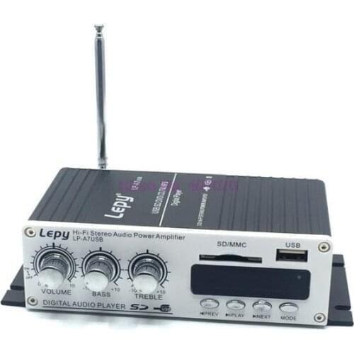 By DHL or Fedex 20pcs A7USB Power Amplifiers With 12V 3A Power And Audio Cable Multi-functional FM SD USB MP3 Player For Home