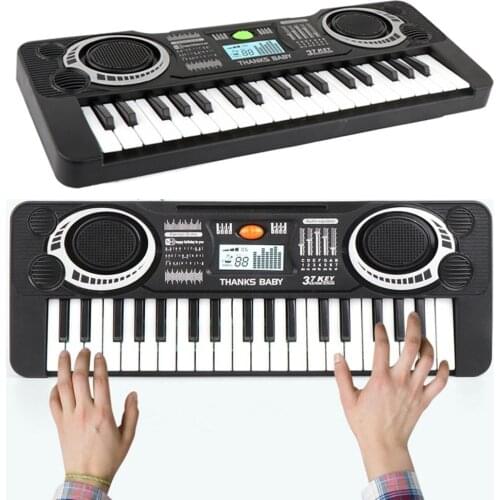 Digital Music Keyboard 37 Keys Keyboard Electronic Organ Black White Musical Instrument for Children Kids