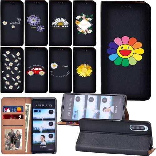 Daisy Pattern Flip Case for Sony Xperia L4/Xperia 1 II/Xperia 10 II Luxury Phone Cover Case